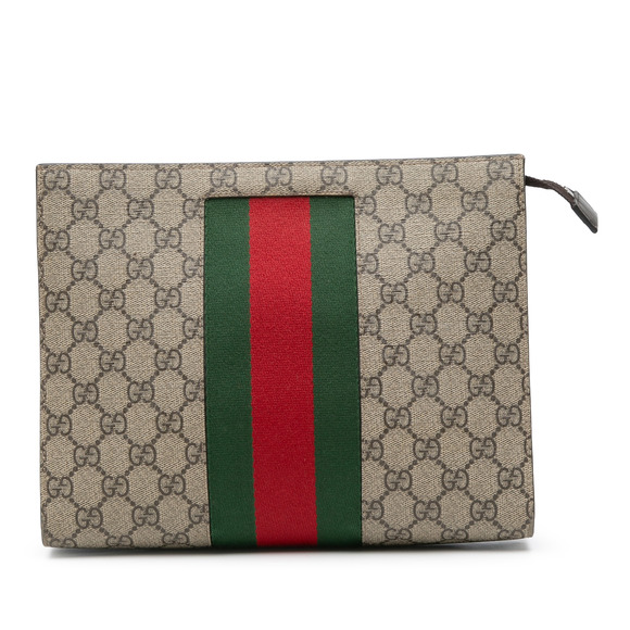 Pre-Loved Gucci GG Supreme Web Clutch - Picture 1 of 8